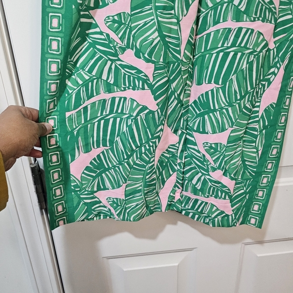 Lilly Pulitzer Green and Pink Wide Leg Pants Size Large - Picture 4 of 9